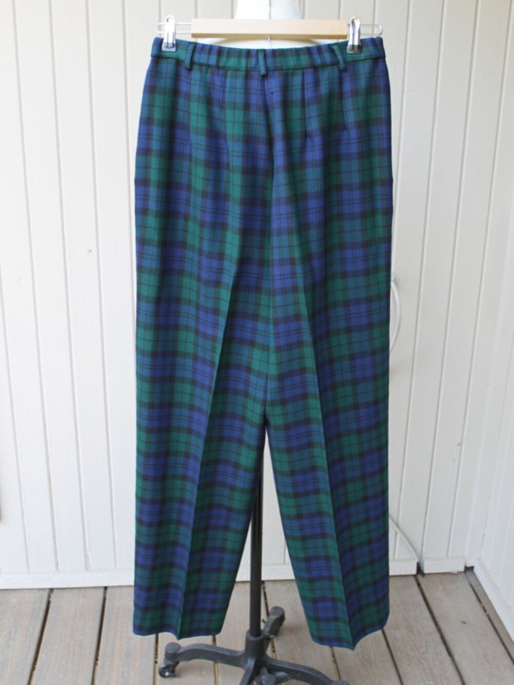 Vintage Pendleton Wool Plaid Pants Black Watch Tartan High Waist 10 - Picture 3 of 6